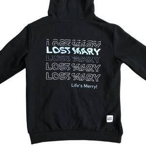 Lost Mary Black Hooded Sweatshirt Hoodie Novelty Size Small